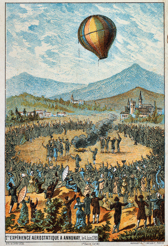 First Hot Air Balloon Demonstration at Annonay, France, June 1783
