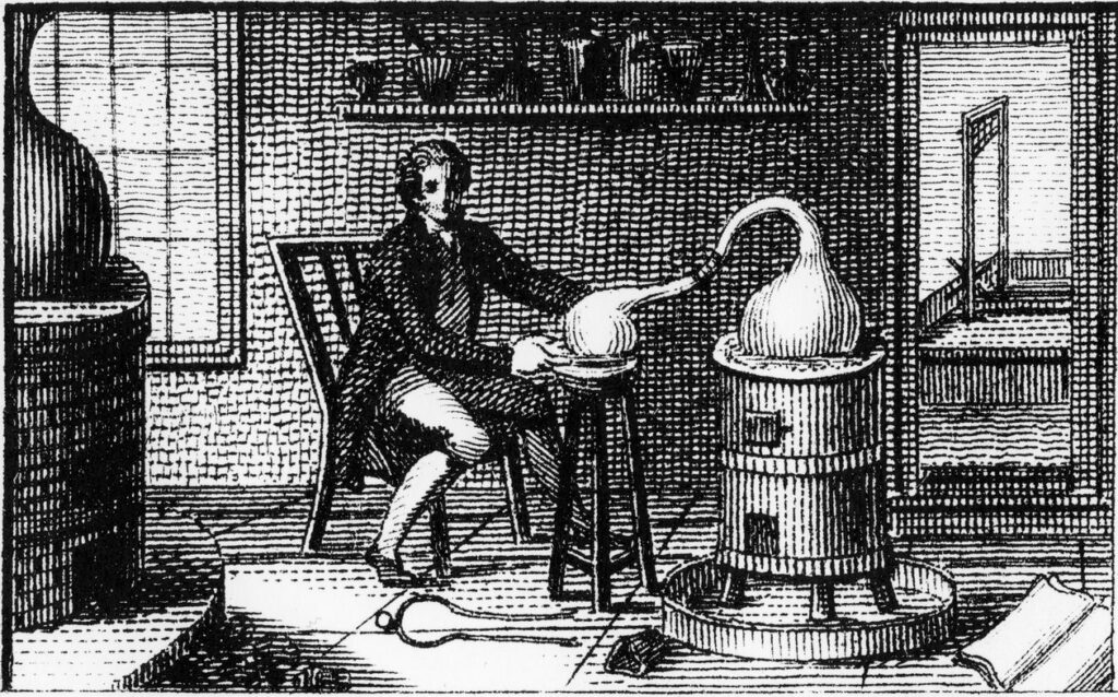 Antonine Lavoisier in his Laboratory
