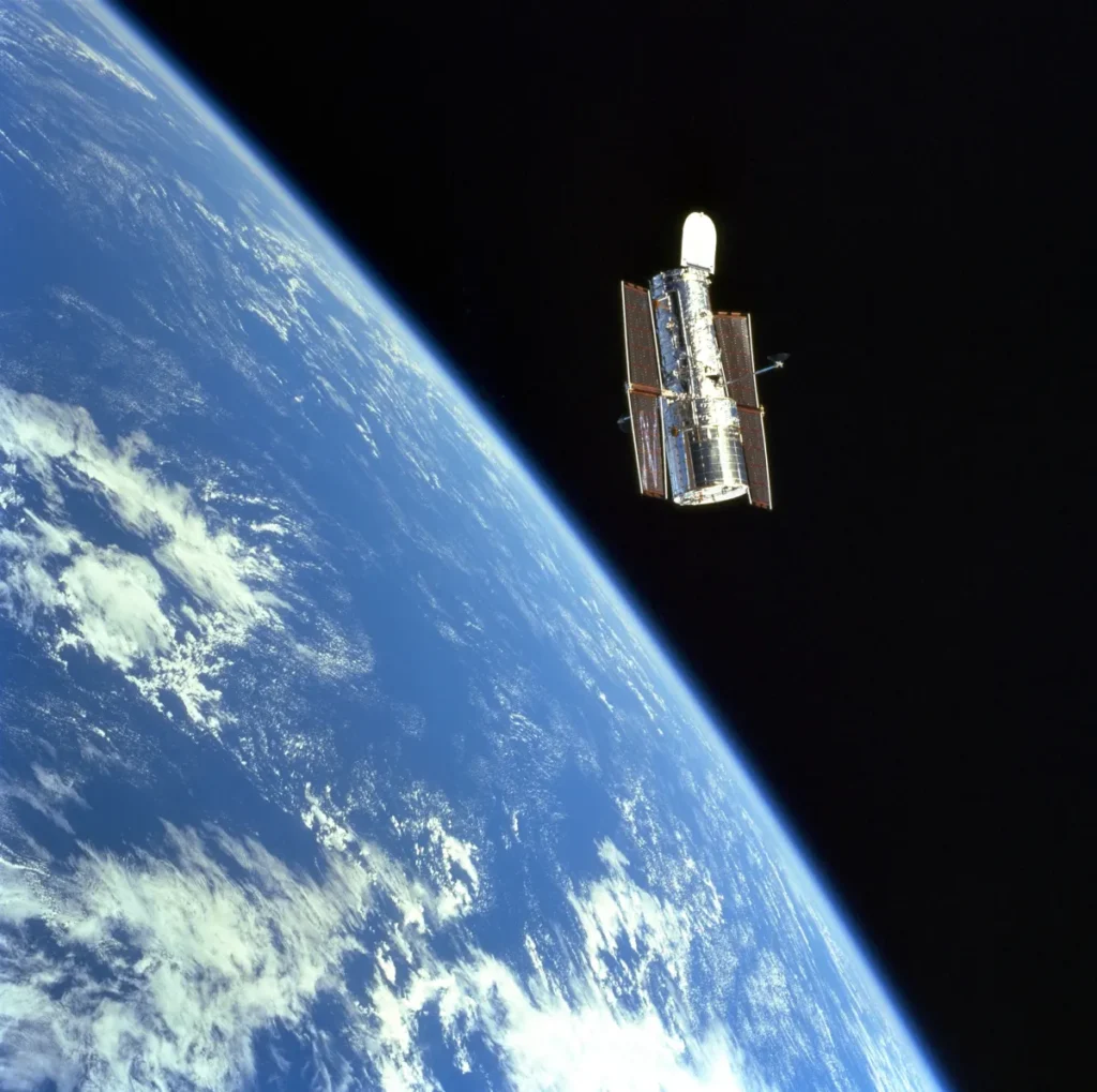 Hubble Space Telescope in low Earth orbit